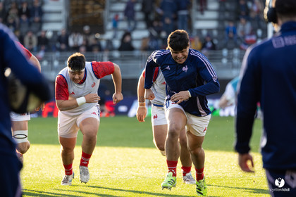 Grand chelem du XV de France U20 dans le tournoi des 6 nations après la victoire 31-28 contre l'Angleterre au Stade Marcel Deflandre de La Rochelle