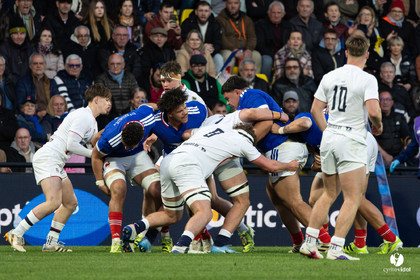 Grand chelem du XV de France U20 dans le tournoi des 6 nations après la victoire 31-28 contre l'Angleterre au Stade Marcel Deflandre de La Rochelle