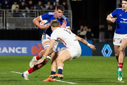 Grand chelem du XV de France U20 dans le tournoi des 6 nations après la victoire 31-28 contre l'Angleterre au Stade Marcel Deflandre de La Rochelle