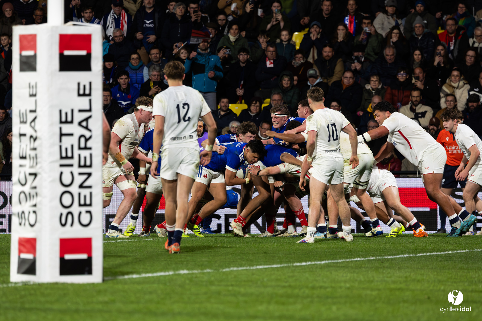 Grand chelem du XV de France U20 dans le tournoi des 6 nations après la victoire 31-28 contre l'Angleterre au Stade Marcel Deflandre de La Rochelle