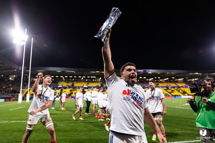 Grand chelem du XV de France U20 dans le tournoi des 6 nations après la victoire 31-28 contre l'Angleterre au Stade Marcel Deflandre de La Rochelle
