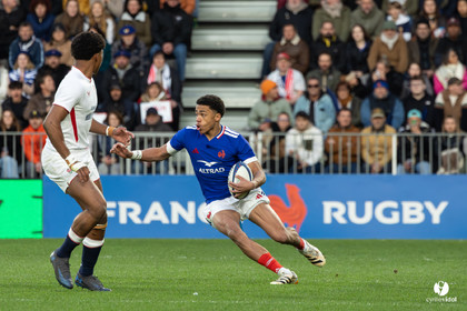 Grand chelem du XV de France U20 dans le tournoi des 6 nations après la victoire 31-28 contre l'Angleterre au Stade Marcel Deflandre de La Rochelle