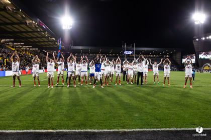 Grand chelem du XV de France U20 dans le tournoi des 6 nations après la victoire 31-28 contre l'Angleterre au Stade Marcel Deflandre de La Rochelle