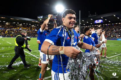 Grand chelem du XV de France U20 dans le tournoi des 6 nations après la victoire 31-28 contre l'Angleterre au Stade Marcel Deflandre de La Rochelle