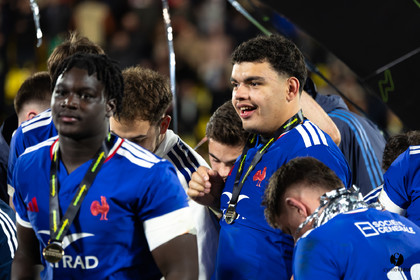 Grand chelem du XV de France U20 dans le tournoi des 6 nations après la victoire 31-28 contre l'Angleterre au Stade Marcel Deflandre de La Rochelle